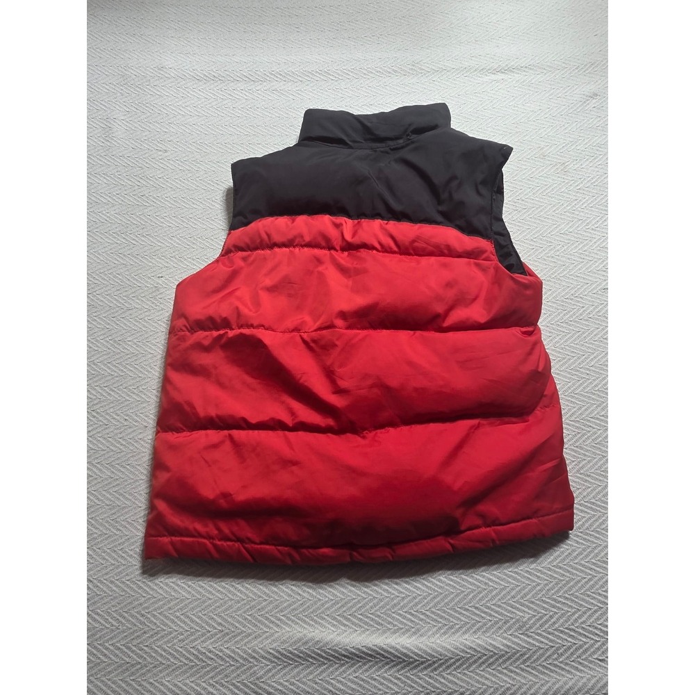 Polo Ralph Lauren Boys S 8 Red Black Down Puffer Vest Zip Pockets Pony